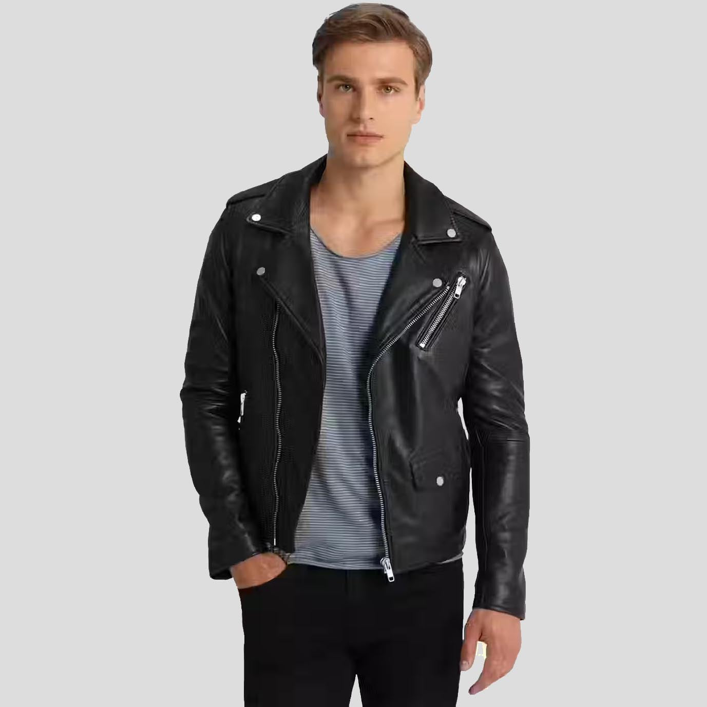 Men’s Black Perfecto Biker Leather Jacket