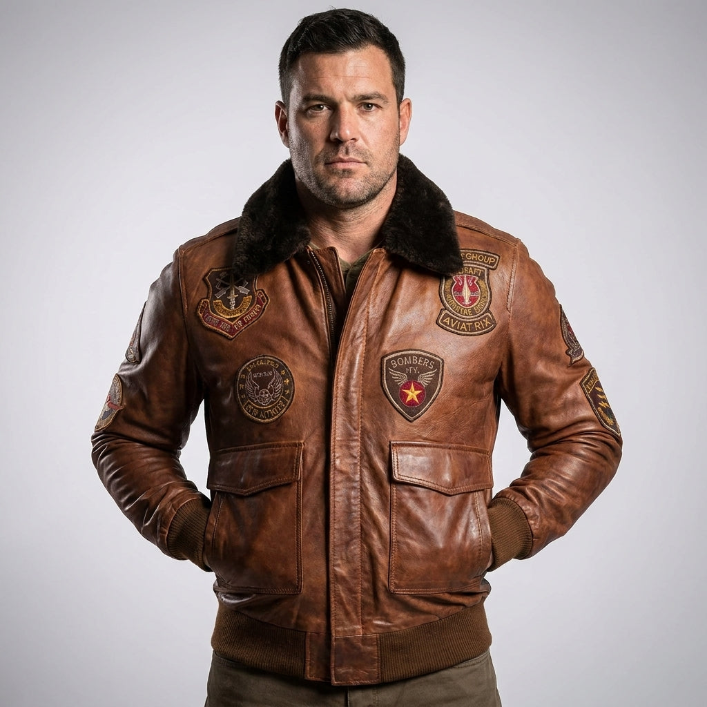 Men’s Genuine Leather Fur Jacket