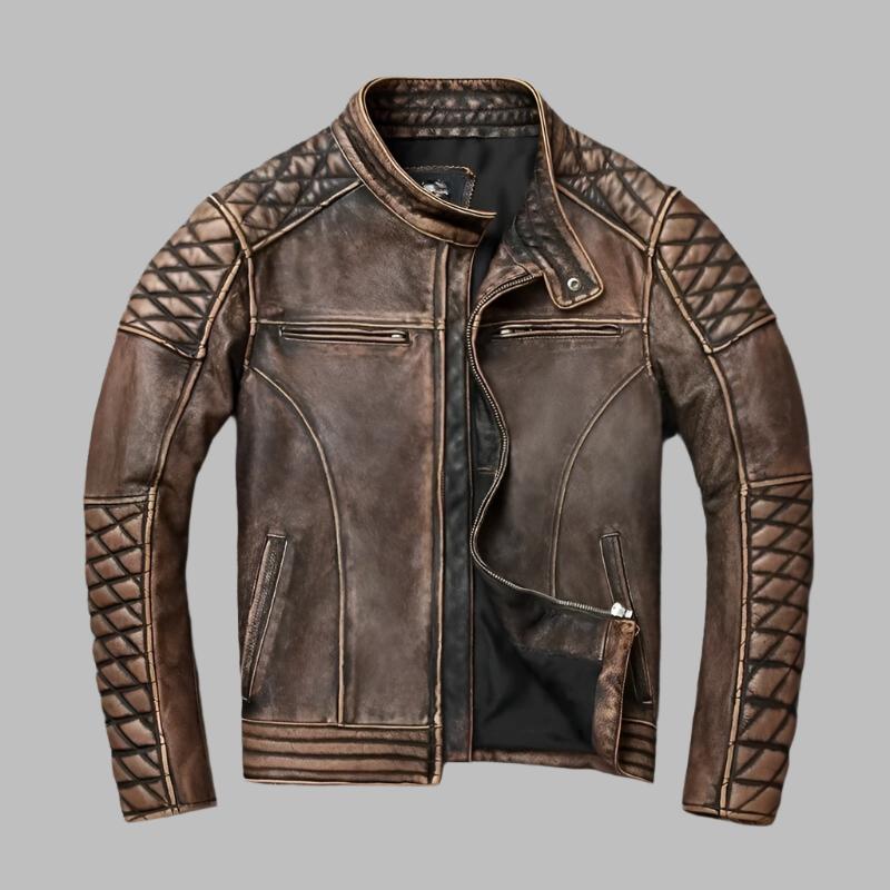 Men’s Vintage Cafe Racer Leather Jacket