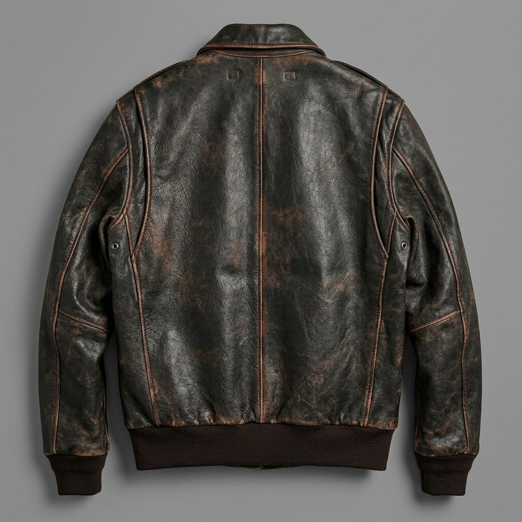 Men’s Brown A2 Aviator Leather Bomber Jacket