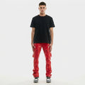 Men’s Red Leather Cargo Pants