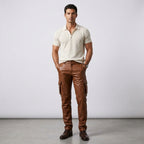 Men’s Brown Leather Cargo Pants