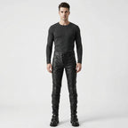 Men’s Handmade Black Leather Warrior Pants