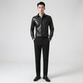 Men’s Black Sheepskin Leather Shirt Jacket