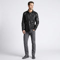 Men’s Stylish Black Sheepskin Leather Shirt