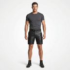 Men’s Leather Cargo Shorts