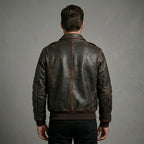 Men’s Brown A2 Aviator Leather Bomber Jacket