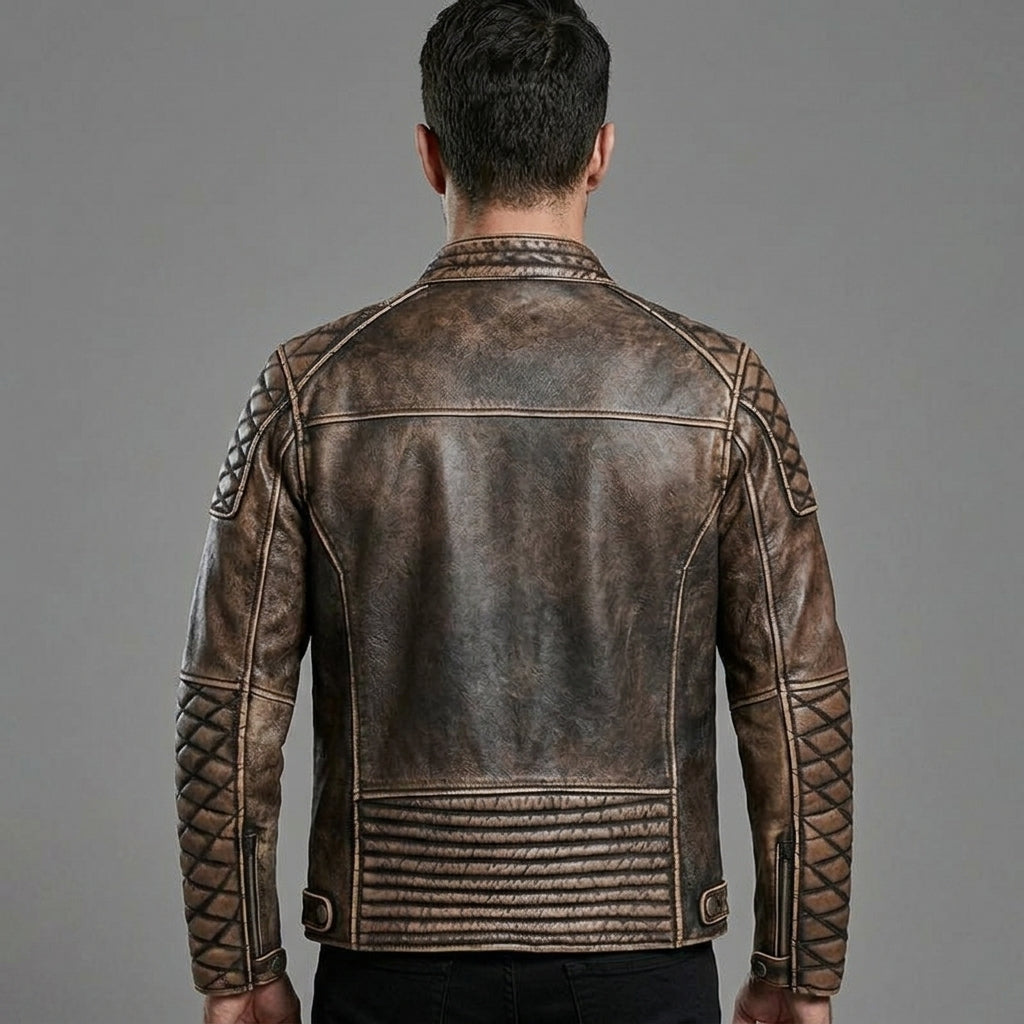 Men’s Vintage Cafe Racer Leather Jacket