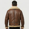 Men’s Shearling Fur Aviator Leather Jacket