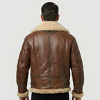 Men’s Shearling Fur Aviator Leather Jacket