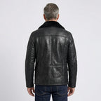 Black B-3 Shearling Bomber Jacket – Men’s Sheepskin Coat