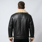 Men’s Short Shearling B-3 Flight Motorcycle Jacket
