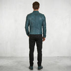 Men’s Cafe Racer Distressed Biker Leather Jacket