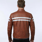 Men’s Red Leather Biker Motorcycle Jacket