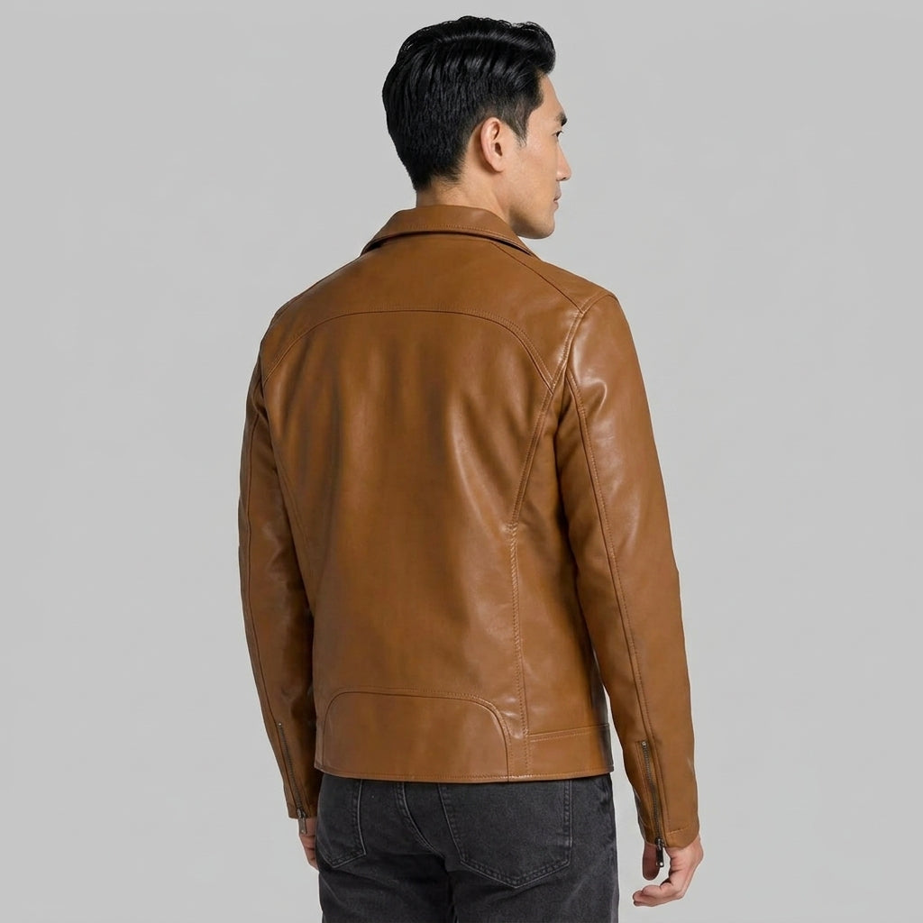 Men’s Brown Perfecto Motorcycle Biker Jacket