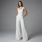 White Sleeveless Jumpsuit