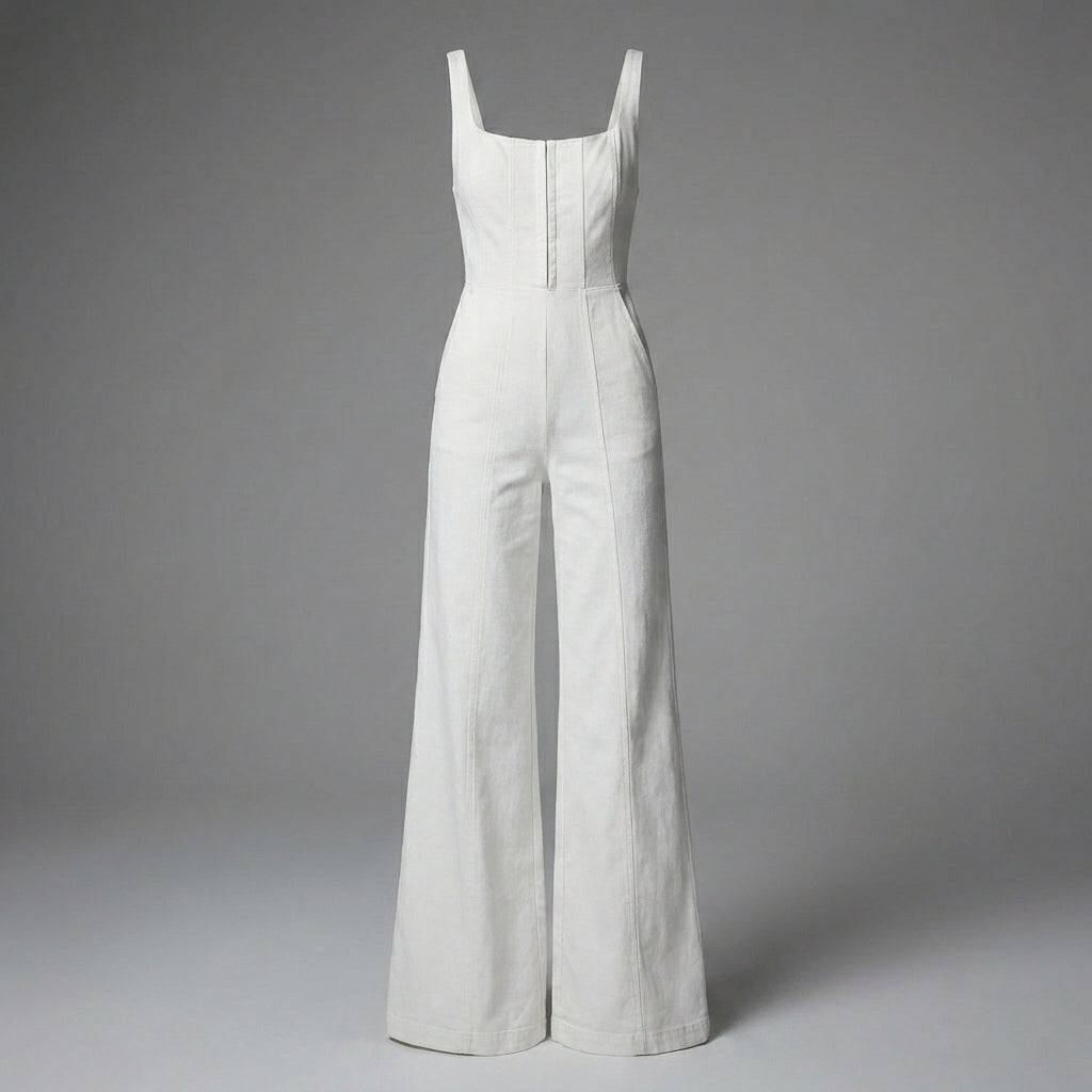 White Sleeveless Jumpsuit