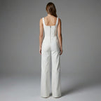 White Sleeveless Jumpsuit