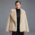 Beige Faux Fur Coat for Women