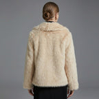 Beige Faux Fur Coat for Women