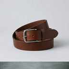 UNIQLO Brown Italian Leather Belt with Silver Pin Buckle