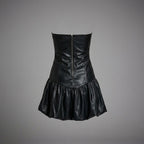 Black Faux Leather Mini Dress