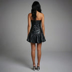 Black Faux Leather Mini Dress