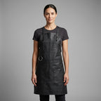 Black Full-Grain Leather Work Apron