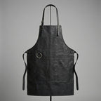 Black Full-Grain Leather Work Apron
