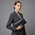 Elegant Black Leather Clutch Bag for Women