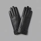 Black Leather Winter Gloves