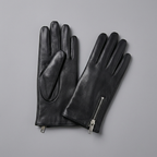 Black Sheepskin Leather Gloves