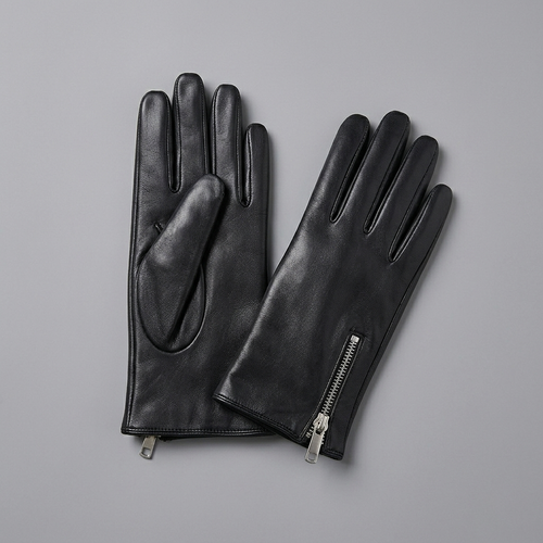 Black Sheepskin Leather Gloves