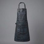 Blue Distressed Leather Utility Apron