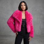 Blush Luxe Cropped Faux Fur Jacket