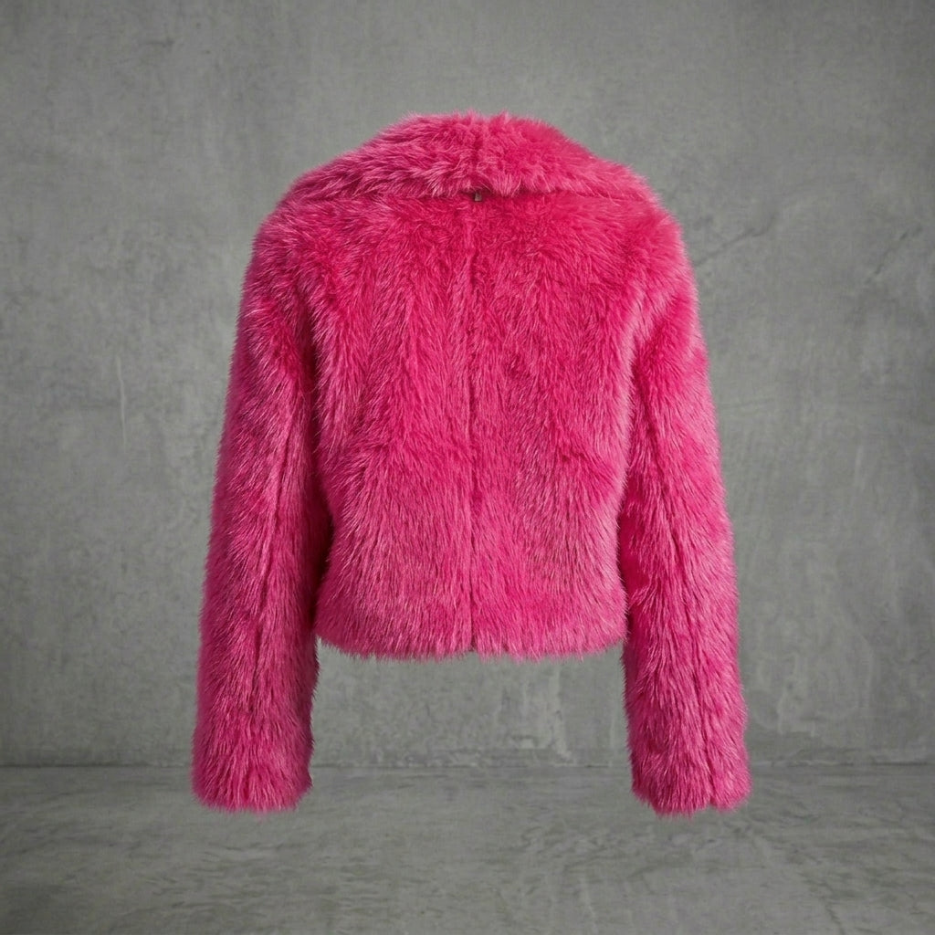Blush Luxe Cropped Faux Fur Jacket