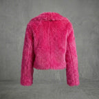 Blush Luxe Cropped Faux Fur Jacket