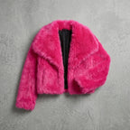 Blush Luxe Cropped Faux Fur Jacket