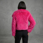 Blush Luxe Cropped Faux Fur Jacket
