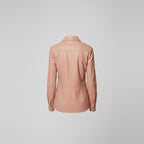 Blush Pink Leather Shirt for Women
