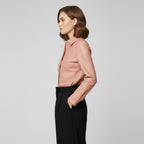 Blush Pink Leather Shirt for Women