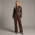Brown Leather Jumpsuit