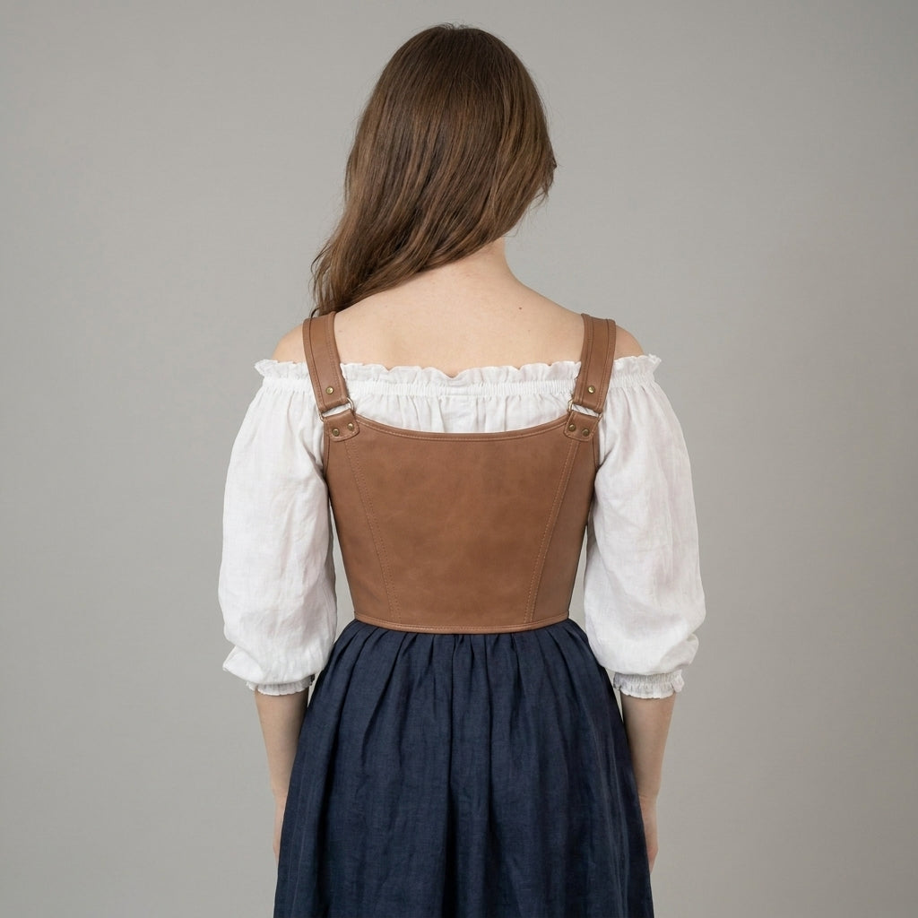 Brown Leather Renaissance Corset Belt