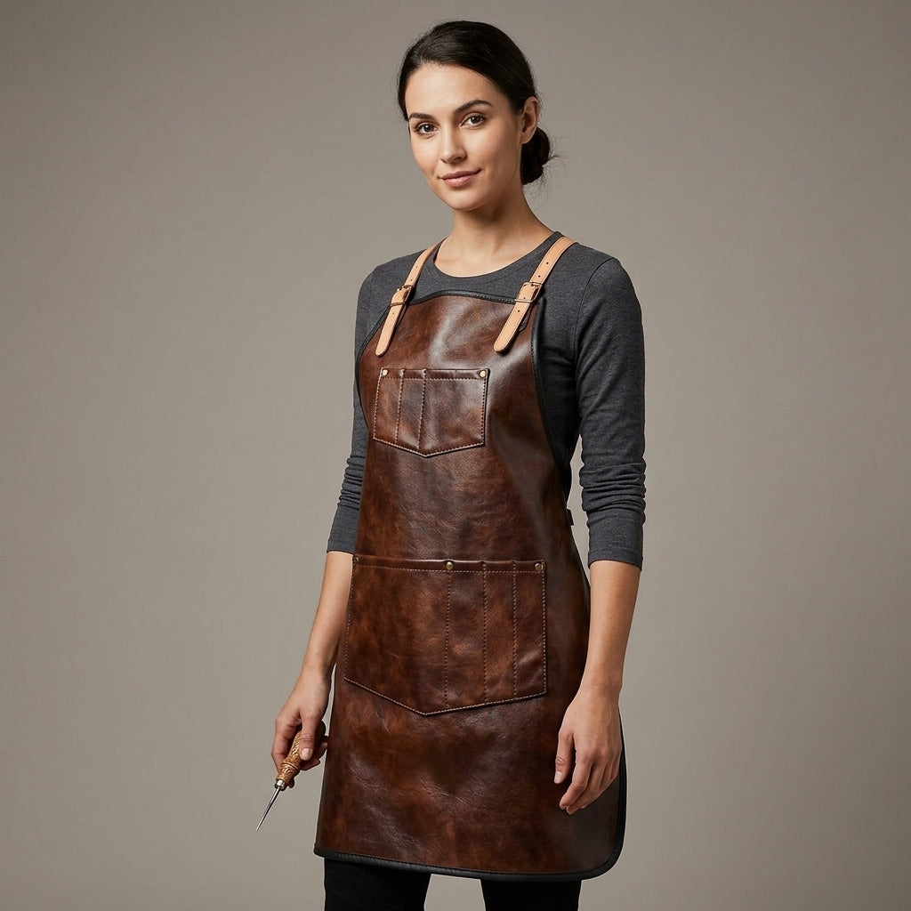 Brown Leather Work Apron