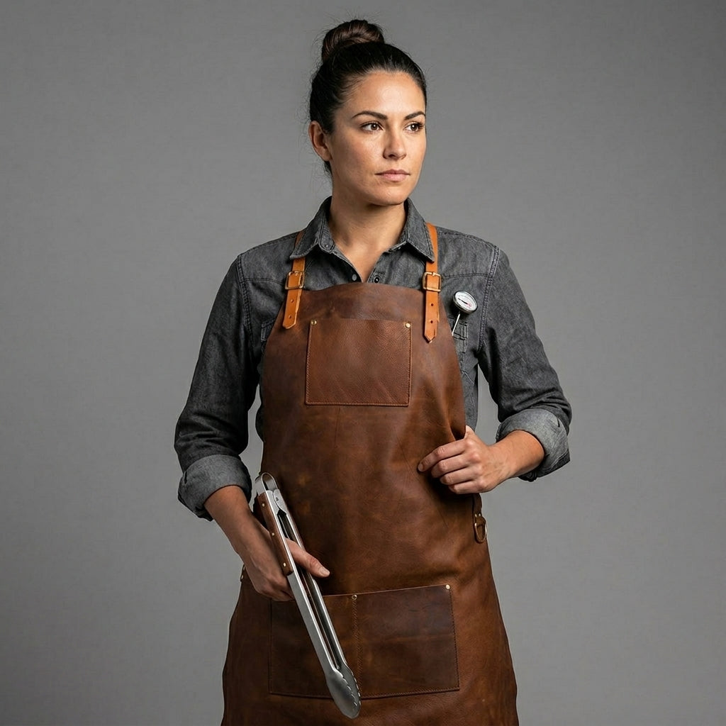 Brown Leather Work Apron