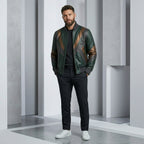 Men’s Genuine Leather Biker Jacket – Retro Vintage Motorcycle Style