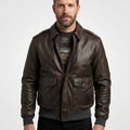 Men’s Pilot Leather Jacket – Classic Aviator Bomber Flight Style