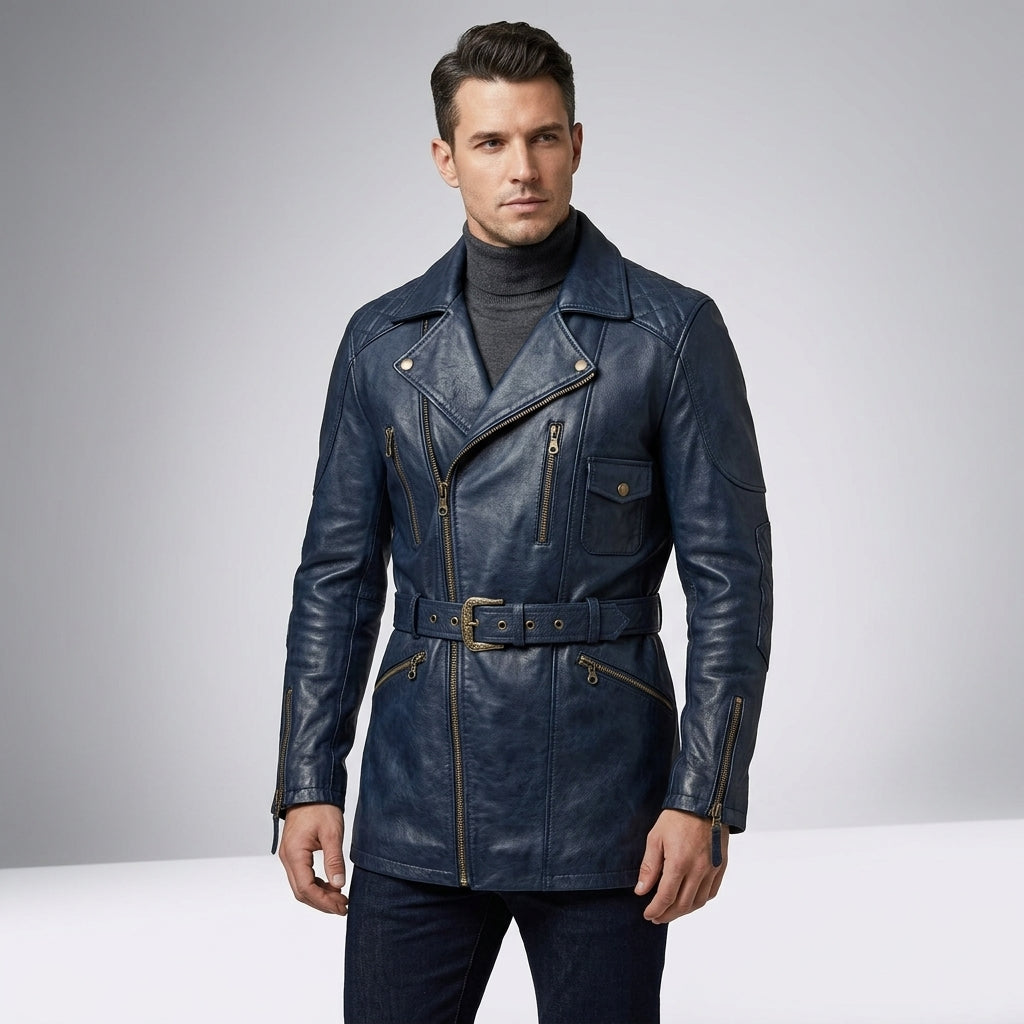 Men’s Riser Leather Jacket – Vintage Moto Fashion Style