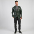Men’s Green Lambskin Leather Blazer Coat