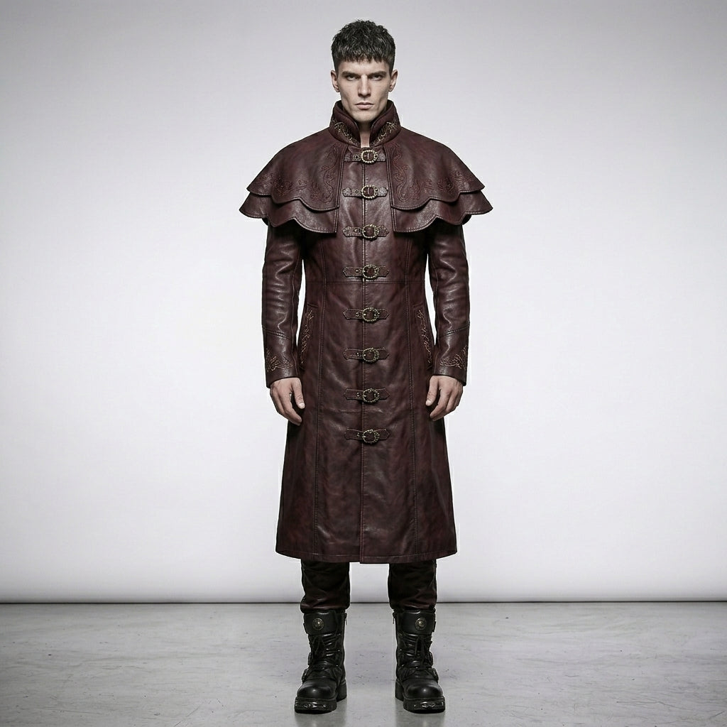 Men’s Punk Rave Lannister Coat – Gothic Steampunk Long Trench Style